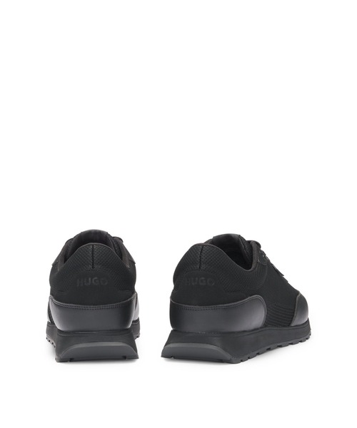 HUGO（ヒューゴ）の「ニットエフェクト スニーカー フェイクレザーディテール（スニーカー・メンズ・ブラック/ライトブラウン・43/40/41/42/44）」の4枚目の写真