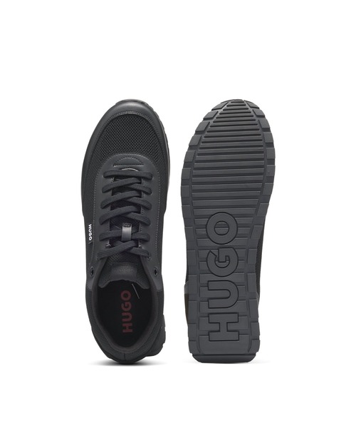 HUGO（ヒューゴ）の「ニットエフェクト スニーカー フェイクレザーディテール（スニーカー・メンズ・ブラック/ライトブラウン・43/40/41/42/44）」の5枚目の写真