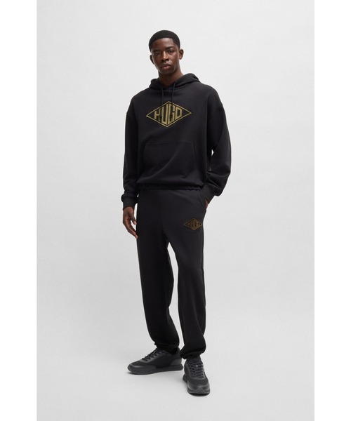 HUGO（ヒューゴ）の「ニットエフェクト スニーカー フェイクレザーディテール（スニーカー・メンズ・ブラック/ライトブラウン・43/40/41/42/44）」の6枚目の写真