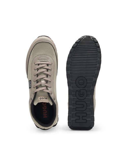 HUGO（ヒューゴ）の「ニットエフェクト スニーカー フェイクレザーディテール（スニーカー・メンズ・ブラック/ライトブラウン・43/40/41/42/44）」の9枚目の写真