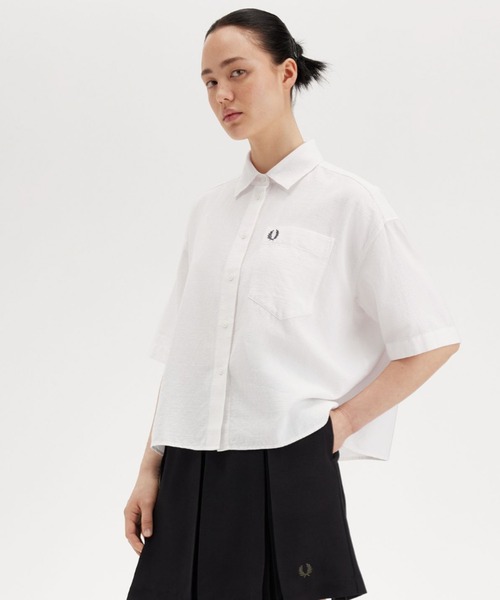 FRED PERRY（フレッドペリー）の「Seersucker Shirt／シアサッカーシャツ（シャツ/ブラウス・レディース・ホワイト・10）」の15枚目の写真