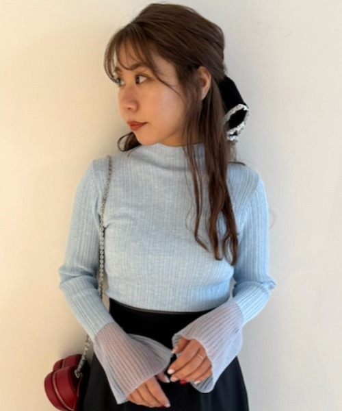 リリーブラウン　リブニット LILY BROWN（リリーブラウン）の「ホールデザインリブニットトップス