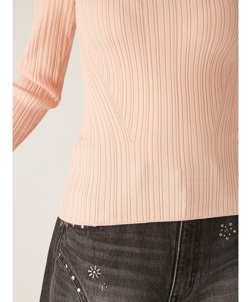 【Lilybrown】レーススリーブニットトップス ブルー リリーブラウン LILY BROWN レースカラーニットトップス