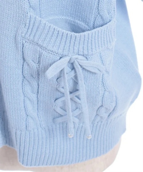 axes femme（アクシーズファム）の「リボンポケットニットカーデ（カーディガン/ボレロ・レディース・ホワイト/グレー/ブルー/ラベンダー・FREE）」の12枚目の写真