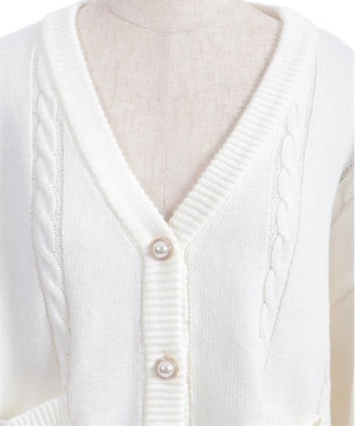 axes femme（アクシーズファム）の「リボンポケットニットカーデ（カーディガン/ボレロ・レディース・ホワイト/グレー/ブルー/ラベンダー・FREE）」の18枚目の写真