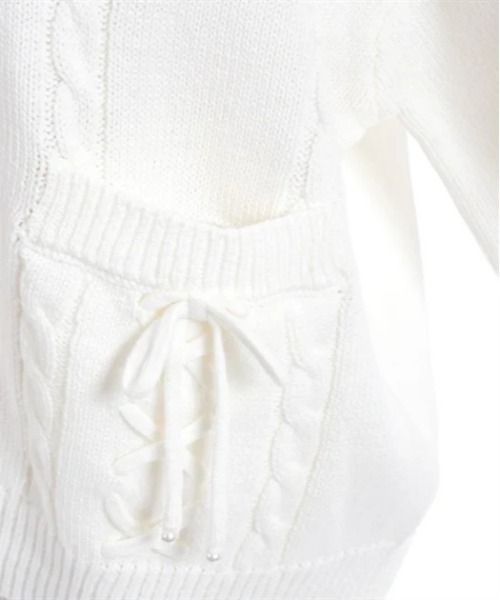 axes femme（アクシーズファム）の「リボンポケットニットカーデ（カーディガン/ボレロ・レディース・ホワイト/グレー/ブルー/ラベンダー・FREE）」の19枚目の写真