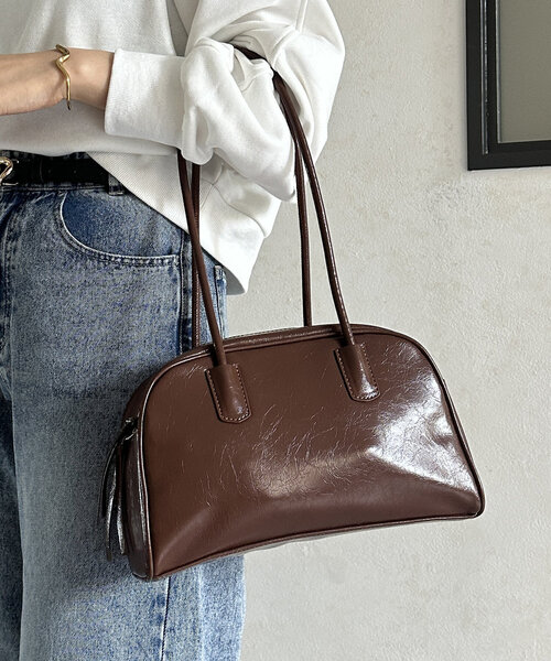 long handle ボストンバッグ／ブラウンボア ロングハンドルボストンバッグ（ボストンバッグ）｜Thevon
