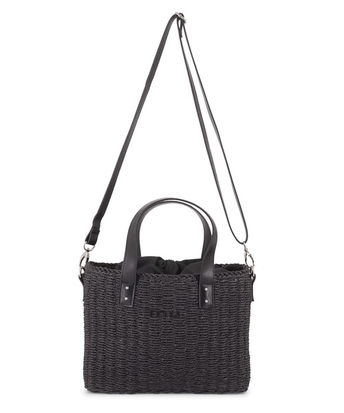 MURUA(ムルーア)の「MURUA(ムルーア) 2WAYミニトートバッグ MR-B1341 かごバッグ(トートバッグ・レディース・ブラック/ベージュ・FREE)」の8枚目の写真