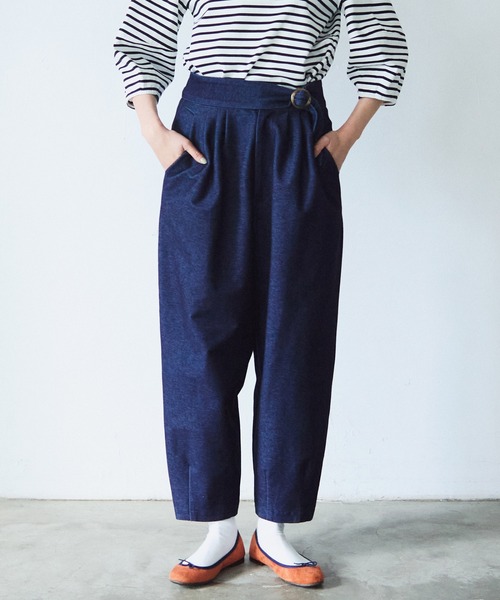 LA MARINE FRANCAISE（マリン フランセーズ）の「ジャージーデニムバレルパンツ（その他パンツ・レディース・ブラック/ネイビー・1/0）」の2枚目の写真