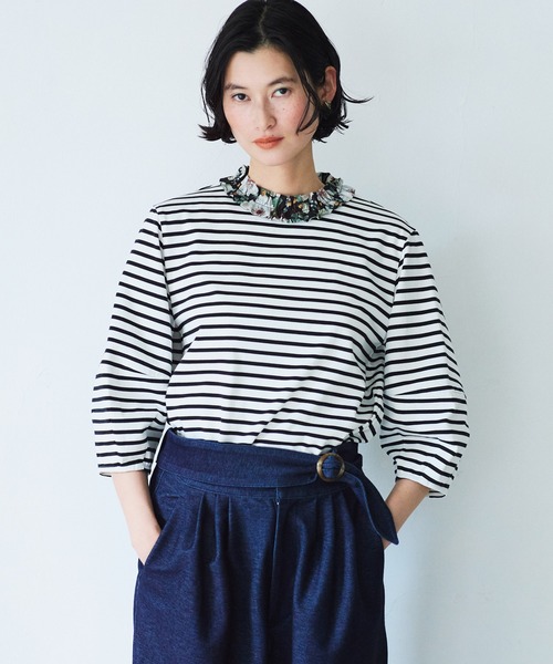 LA MARINE FRANCAISE（マリン フランセーズ）の「ジャージーデニムバレルパンツ（その他パンツ・レディース・ブラック/ネイビー・1/0）」の5枚目の写真