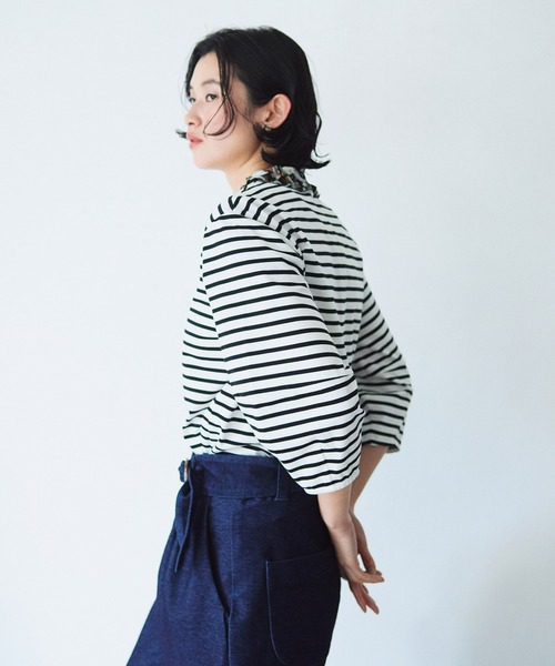 LA MARINE FRANCAISE（マリン フランセーズ）の「ジャージーデニムバレルパンツ（その他パンツ・レディース・ブラック/ネイビー・1/0）」の6枚目の写真