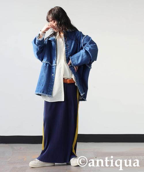 antiqua(アンティカ)の「フリンジデニムジャケット(デニムジャケット・レディース・ブラック/ホワイト/ブルー系その他・ONESIZE)」の20枚目の写真