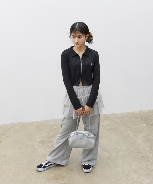 GLOBAL WORK（グローバルワーク）の「ダブルZIPクロップド長袖/AND YUA ANY/251530（Tシャツ/カットソー・キッズ・ブラック/ブルー・MEDIUM/SMALL）」の11枚目の写真