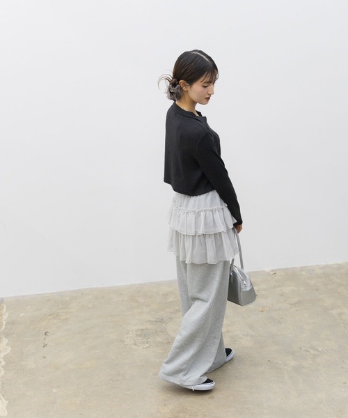 GLOBAL WORK（グローバルワーク）の「ダブルZIPクロップド長袖/AND YUA ANY/251530（Tシャツ/カットソー・キッズ・ブラック/ブルー・MEDIUM/SMALL）」の12枚目の写真