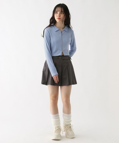 GLOBAL WORK（グローバルワーク）の「ダブルZIPクロップド長袖/AND YUA ANY/251530（Tシャツ/カットソー・キッズ・ブラック/ブルー・MEDIUM/SMALL）」の16枚目の写真