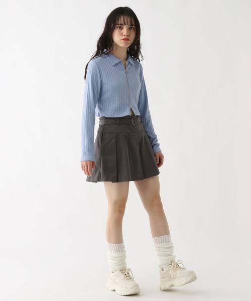 GLOBAL WORK（グローバルワーク）の「ダブルZIPクロップド長袖/AND YUA ANY/251530（Tシャツ/カットソー・キッズ・ブラック/ブルー・MEDIUM/SMALL）」の17枚目の写真