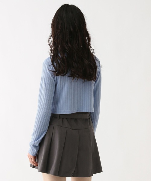 GLOBAL WORK（グローバルワーク）の「ダブルZIPクロップド長袖/AND YUA ANY/251530（Tシャツ/カットソー・キッズ・ブラック/ブルー・MEDIUM/SMALL）」の21枚目の写真