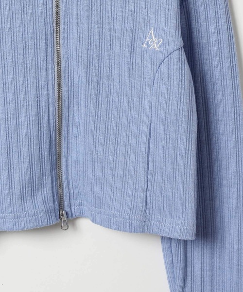 GLOBAL WORK（グローバルワーク）の「ダブルZIPクロップド長袖/AND YUA ANY/251530（Tシャツ/カットソー・キッズ・ブラック/ブルー・MEDIUM/SMALL）」の4枚目の写真