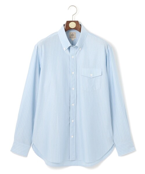 J.PRESS（ジェイプレス）の「【KANEMASA JERSEY】【きちんと見え、快適な着心地】ストライプジャージ ボタンダウンシャツ / JAPAN MADE（シャツ/ブラウス・メンズ・ピンク系1/ネイビー系1/サックスブルー系1・X-LARGE/MEDIUM/LARGE）」の4枚目の写真