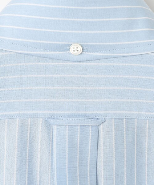 J.PRESS（ジェイプレス）の「【KANEMASA JERSEY】【きちんと見え、快適な着心地】ストライプジャージ ボタンダウンシャツ / JAPAN MADE（シャツ/ブラウス・メンズ・ピンク系1/ネイビー系1/サックスブルー系1・X-LARGE/MEDIUM/LARGE）」の10枚目の写真