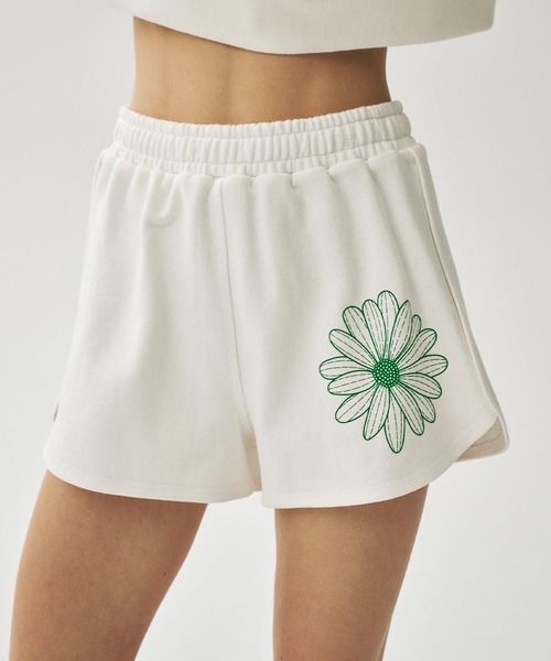 ウェア Mardi Mercredi MINI SWEAT SHORTS FLOWER MINI SWEAT SHORTS FLOWER（スウェットパンツ）｜Mardi Mercredi