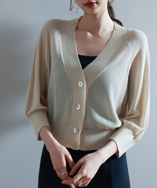 【JIL SANDER】白・カシミヤ100% 丸首・ラグランスリーブカーディガン Jil Sander ドロップショルダー カシミアカーディガン