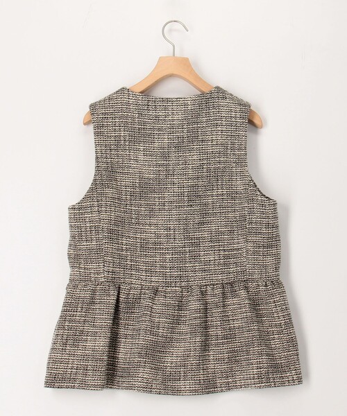 MICO COULIER(ミコクリエ)の「《オケージョン対応》ドライスピン杢ツィード/バスケットラメツィードベスト(ノーカラージャケット・レディース・ネイビー/ブラック系その他・38)」の9枚目の写真