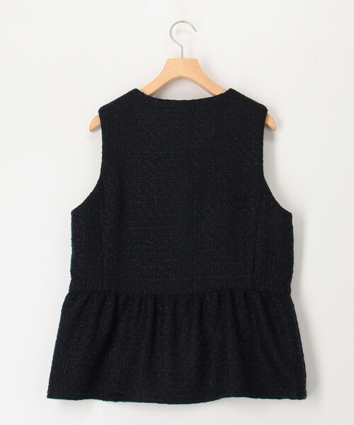 MICO COULIER(ミコクリエ)の「《オケージョン対応》ドライスピン杢ツィード/バスケットラメツィードベスト(ノーカラージャケット・レディース・ネイビー/ブラック系その他・38)」の16枚目の写真