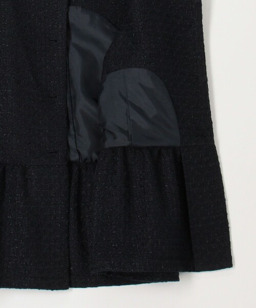 MICO COULIER(ミコクリエ)の「《オケージョン対応》ドライスピン杢ツィード/バスケットラメツィードベスト(ノーカラージャケット・レディース・ネイビー/ブラック系その他・38)」の18枚目の写真
