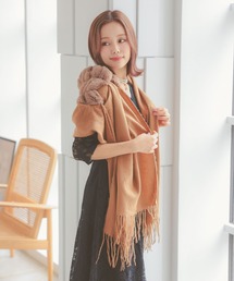 Retica（レティカ）の「フリンジ付きファーニットショール（ストール/ショール）」