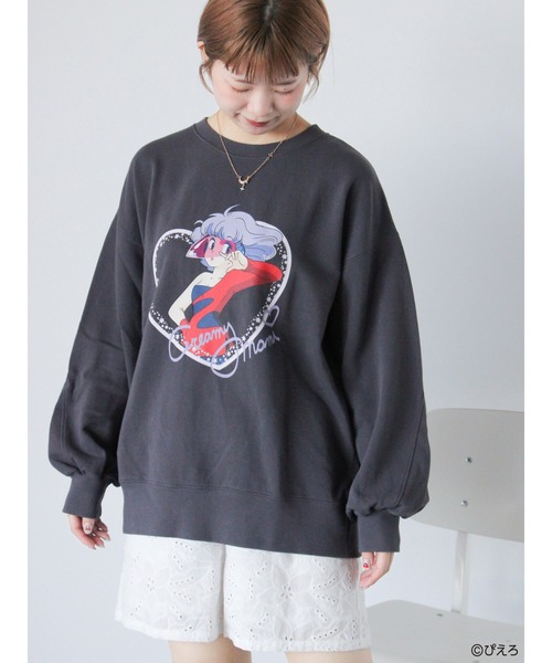 ehka sopo（エヘカソポ）の「【魔法の天使クリィミーマミ】プリントスウェット（ニット/セーター・レディース・キナリ/チャコールグレー/サックスブルー・F）」の2枚目の写真