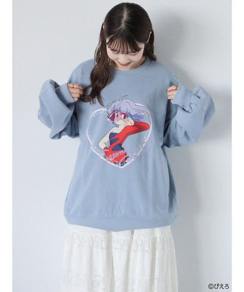 ehka sopo（エヘカソポ）の「【魔法の天使クリィミーマミ】プリントスウェット（ニット/セーター・レディース・キナリ/チャコールグレー/サックスブルー・F）」の4枚目の写真