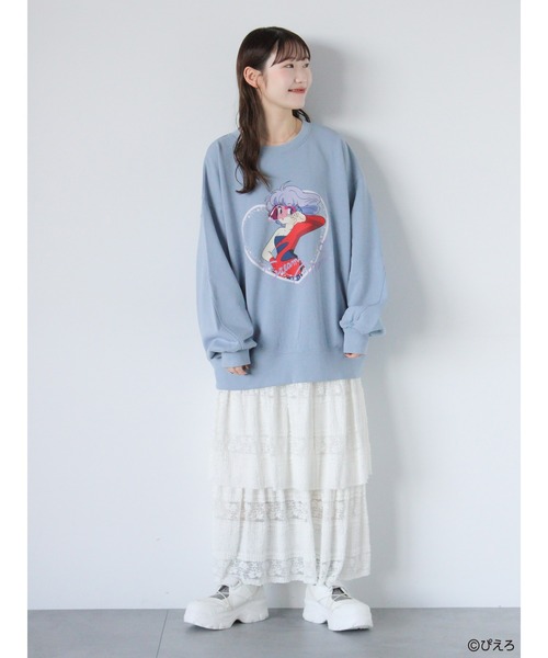 ehka sopo（エヘカソポ）の「【魔法の天使クリィミーマミ】プリントスウェット（ニット/セーター・レディース・キナリ/チャコールグレー/サックスブルー・F）」の10枚目の写真