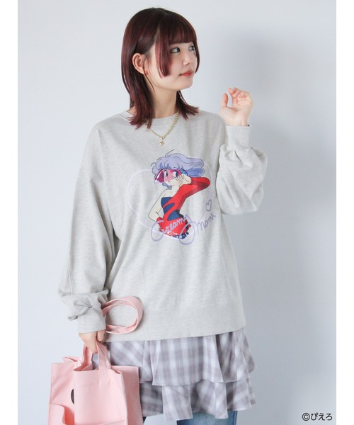 ehka sopo（エヘカソポ）の「【魔法の天使クリィミーマミ】プリントスウェット（ニット/セーター・レディース・キナリ/チャコールグレー/サックスブルー・F）」の16枚目の写真