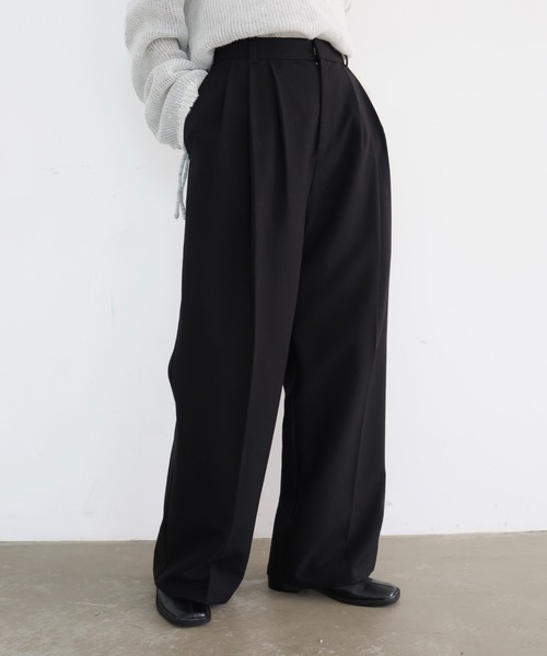 calmlence 23aw 3タックパンツ calmlence(カームレンス) Triple Pleated Wide Random Border