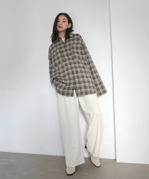 hellam（へラム）の「ワイドタックパンツ（スラックス・レディース・ベージュ/ブラウン/アイボリー/チャコール/ブラック・LARGE/MEDIUM/SMALL）」の15枚目の写真