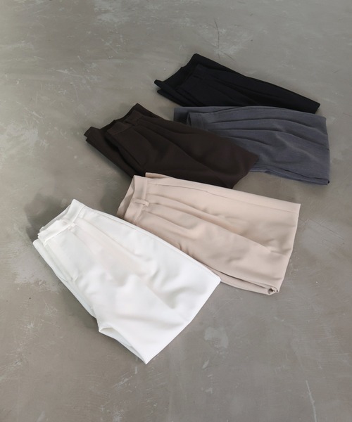 hellam（へラム）の「ワイドタックパンツ（スラックス・レディース・ベージュ/ブラウン/アイボリー/チャコール/ブラック・LARGE/MEDIUM/SMALL）」の18枚目の写真