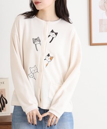 Quelle Chance（ケルシャンス）の「ひょっこりねこ刺繍カーデガン（カーディガン/ボレロ）」