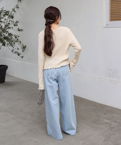 Bab（バブ）の「【S・M・Lサイズ展開】タック入りデニムパンツ（デニムパンツ・レディース・グレー/ライトブルー/インディゴブルー・S/M/L）」の14枚目の写真