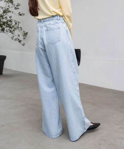 Bab（バブ）の「【S・M・Lサイズ展開】タック入りデニムパンツ（デニムパンツ・レディース・グレー/ライトブルー/インディゴブルー・S/M/L）」の21枚目の写真