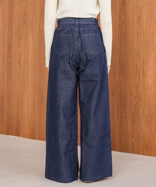 バッキングパンツ S・M・Lサイズ展開】タック入りデニムパンツ（デニムパンツ