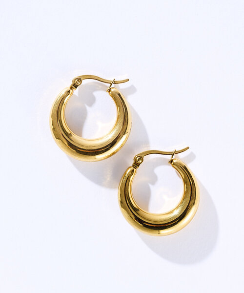 RIVE DROITE（リヴドロワ）の「【R.good（アールドットグッド）】ムーンライクフープピアス（ピアス（両耳用）・レディース・シルバー/ゴールド・FREE）」の3枚目の写真