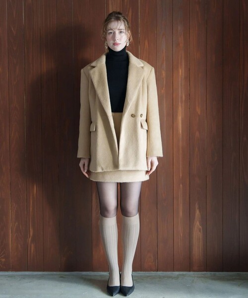 STUDIOUS（ステュディオス）の「【ACKA/エーシーケーエー】mohair mini skirt/モヘアミニスカート（スカート・レディース・ベージュ・1）」の5枚目の写真