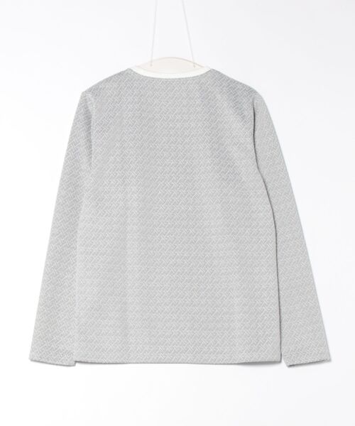 TAKA-Q(タカキュー)の「【ウォッシャブル】タカキュー ジオメトリックジャガード クルーネック長袖Tシャツ(Tシャツ/カットソー・メンズ・ネイビー/ホワイト/ブラック・MEDIUM/LARGE/X-LARGE)」の4枚目の写真