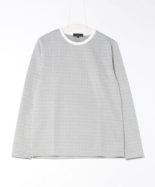 TAKA-Q(タカキュー)の「【ウォッシャブル】タカキュー ジオメトリックジャガード クルーネック長袖Tシャツ(Tシャツ/カットソー・メンズ・ネイビー/ホワイト/ブラック・MEDIUM/LARGE/X-LARGE)」の5枚目の写真