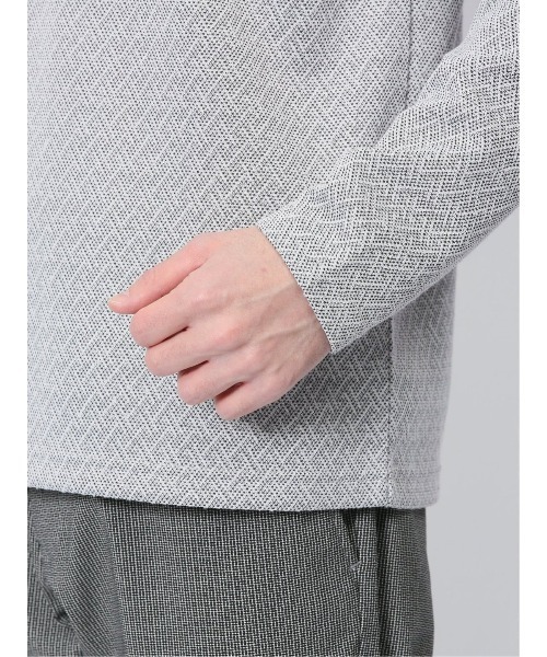 TAKA-Q(タカキュー)の「【ウォッシャブル】タカキュー ジオメトリックジャガード クルーネック長袖Tシャツ(Tシャツ/カットソー・メンズ・ネイビー/ホワイト/ブラック・MEDIUM/LARGE/X-LARGE)」の10枚目の写真