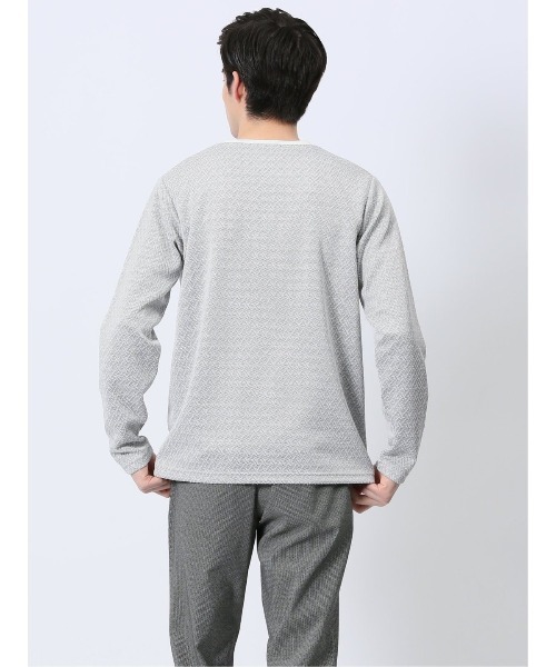 TAKA-Q(タカキュー)の「【ウォッシャブル】タカキュー ジオメトリックジャガード クルーネック長袖Tシャツ(Tシャツ/カットソー・メンズ・ネイビー/ホワイト/ブラック・MEDIUM/LARGE/X-LARGE)」の12枚目の写真