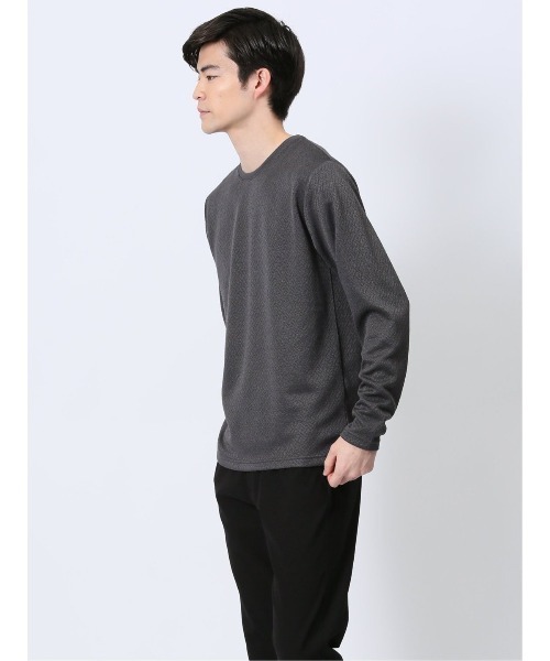 TAKA-Q(タカキュー)の「【ウォッシャブル】タカキュー ジオメトリックジャガード クルーネック長袖Tシャツ(Tシャツ/カットソー・メンズ・ネイビー/ホワイト/ブラック・MEDIUM/LARGE/X-LARGE)」の21枚目の写真