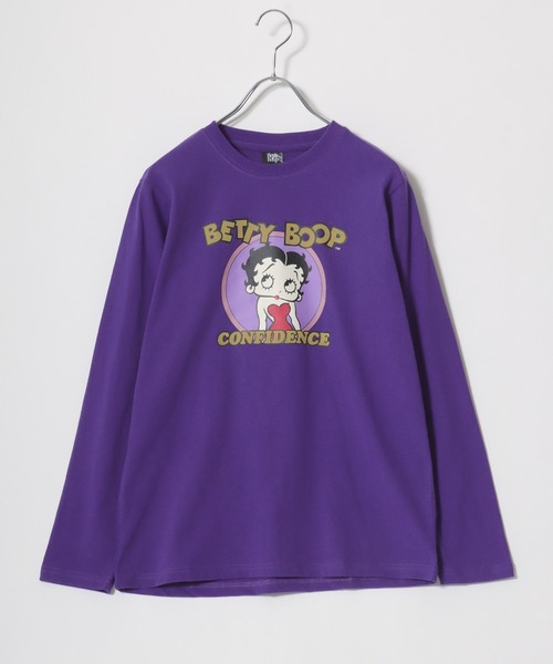 Betty Boop Bガール　総柄両面プリントロンT　90s Betty Boop Bガール 総柄両面プリントロンT 90s - メルカリ