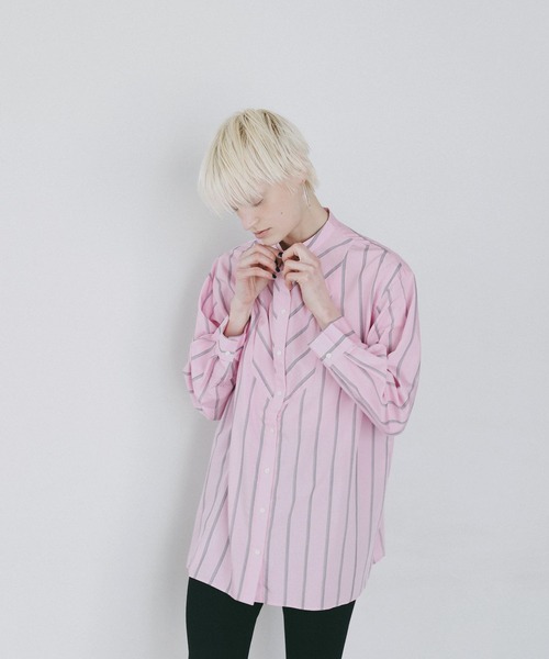 AMERICAN RAG CIE(アメリカンラグシー)の「【AMERICAN RAG CIE】ストライプチュニックシャツ(WOMEN)(シャツ/ブラウス・レディース・ピンク/ブルー・FREE)」の16枚目の写真